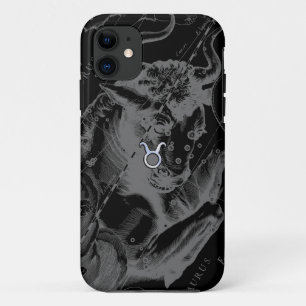 Capa Para iPhone 11 Sinal do zodíaco do Taurus do estilo do cromo na