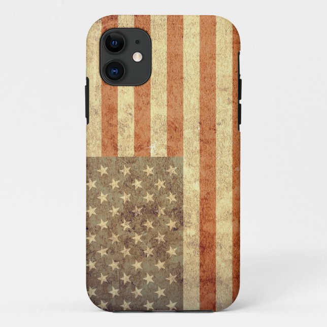 Capa Para iPhone 11 Sinalizador EUA - Grunge (Verso)
