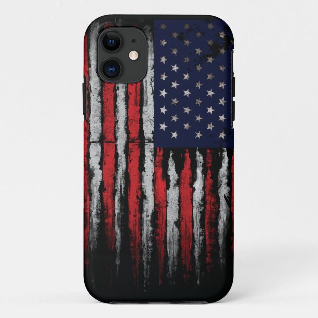 Capa Para iPhone 11 Sinalizador Grunge U.S.A (Verso)