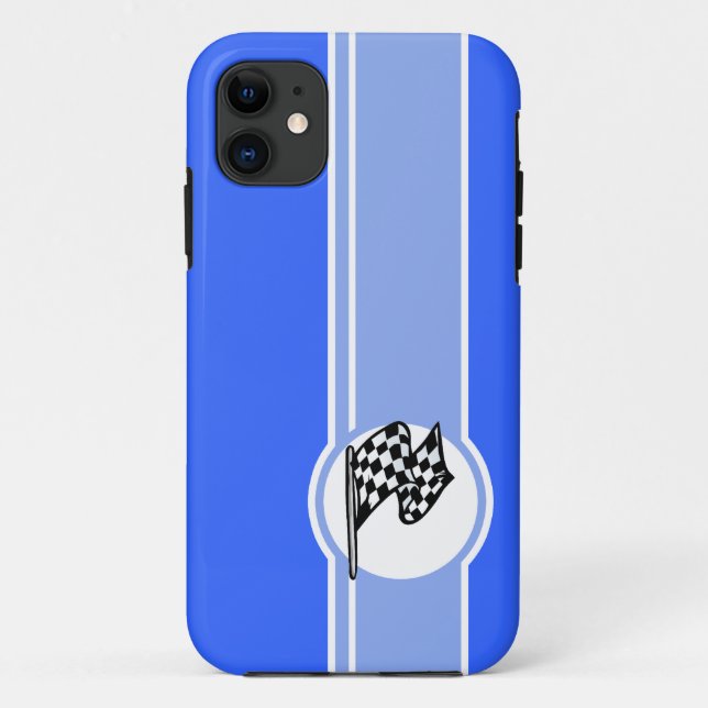 Capa Para iPhone 11 Sinalizador verificado; azul (Verso)