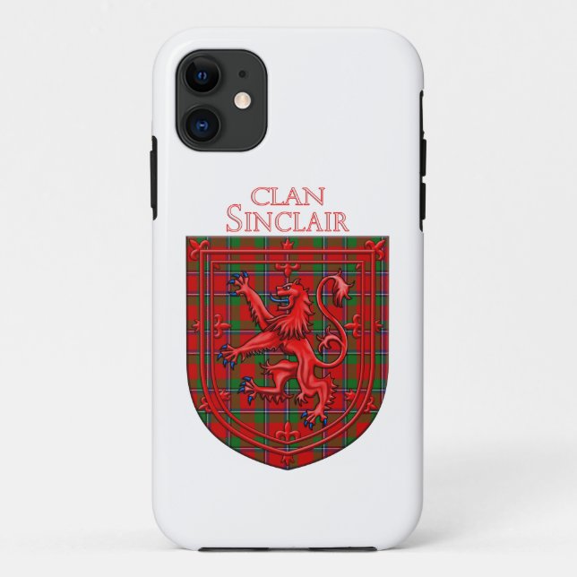 Capa Para iPhone 11 Sinclair Tartan Scottish Xadrez Lion Rampant (Verso)