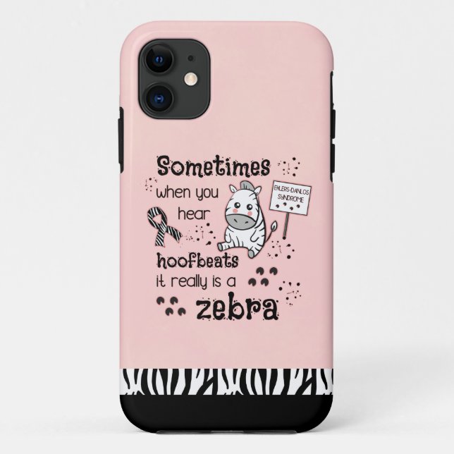 Capa Para iPhone 11 Síndrome de Ehlers-Danlos Sensibilização Zebra (Verso)