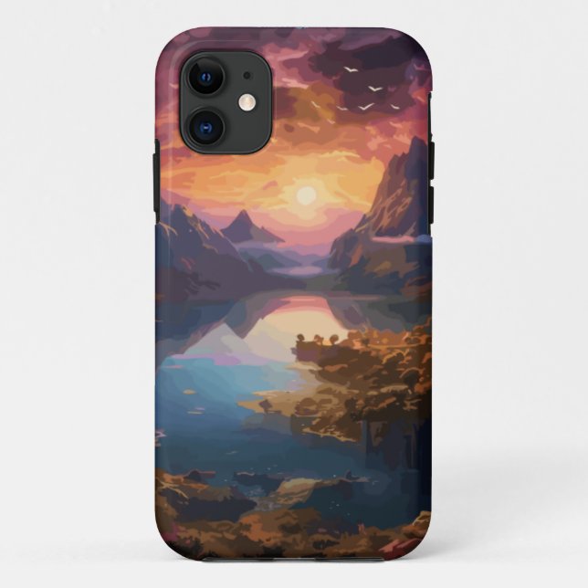 Capa Para iPhone 11 Sinfonia de Montanha: Uma Mistura Harmoniosa de Co (Verso)