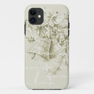 Capa Para iPhone 11 Sinos de férias de natal vintage neutros
