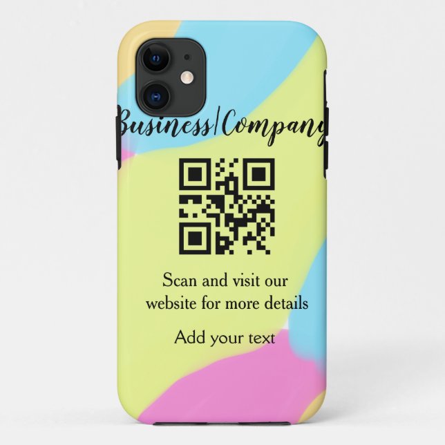 Capa Para iPhone 11 site simples de empresa de negócios código de barr (Verso)