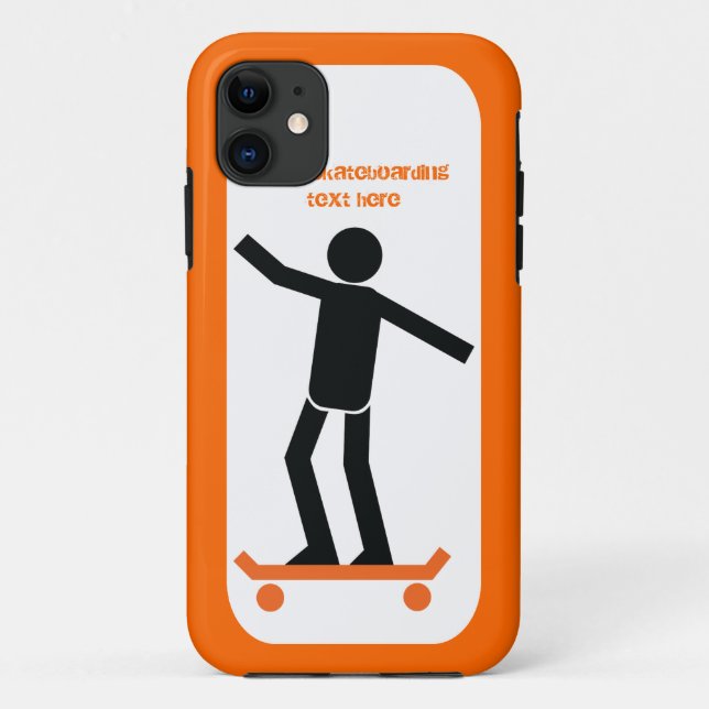 Capa Para iPhone 11 Skateboarder no skate personalizado (Verso)
