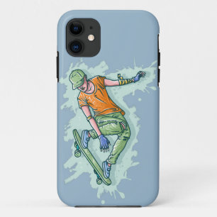 Capa Para iPhone 11 Skater Voador Colorido, Ilustração Engraçada