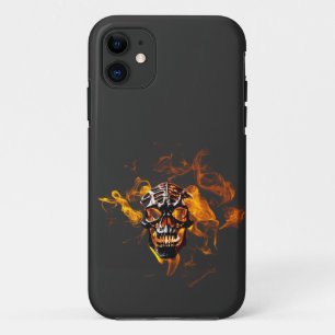 Capa Para iPhone 11 Skeleton de queimadura no Morto Retroativo em Fogo
