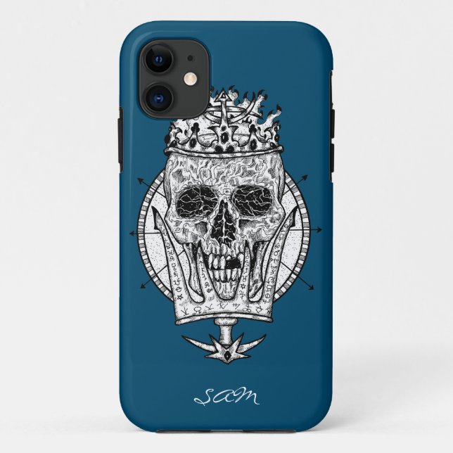 Capa Para iPhone 11 Skeleton personalizado rei náutico (Verso)