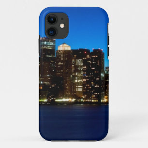 Capa Para iPhone 11 Skyline de Boston com lua