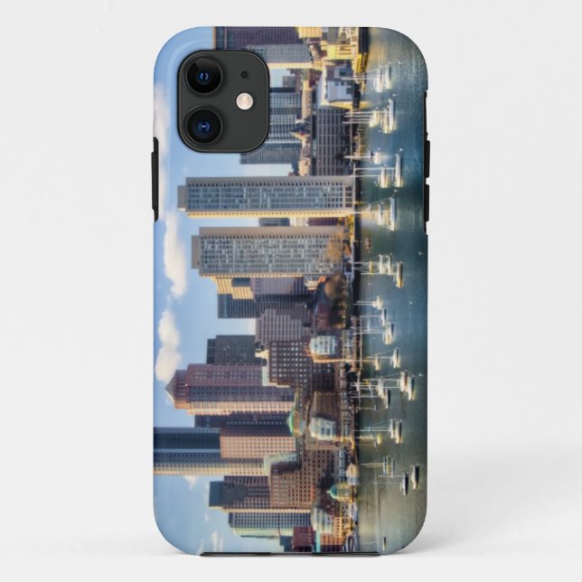 Capa Para iPhone 11 Skyline de Boston do beira-rio (Verso)