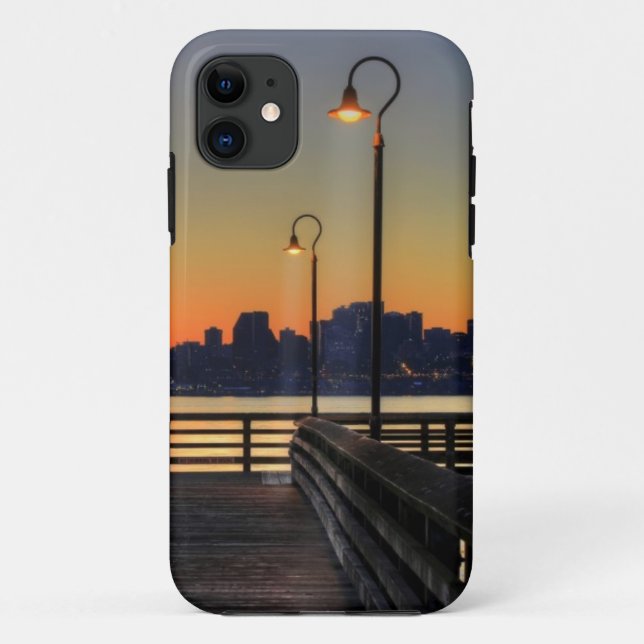 Capa Para iPhone 11 Skyline do centro de Seattle Washington (Verso)