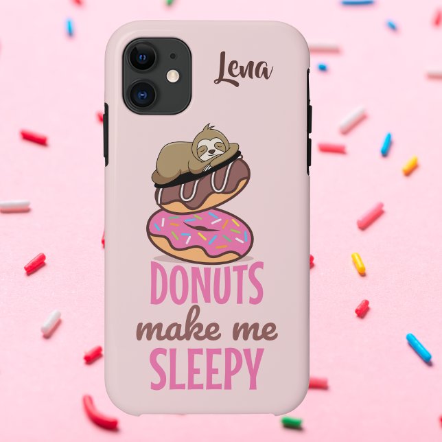 Capa Para iPhone 11 Sleepy Bonito Descansado em Rosquinhas de aspersão (Criador carregado)