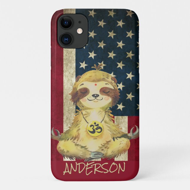 Capa Para iPhone 11 Sloth de Paz Americana Personalizada (Verso)