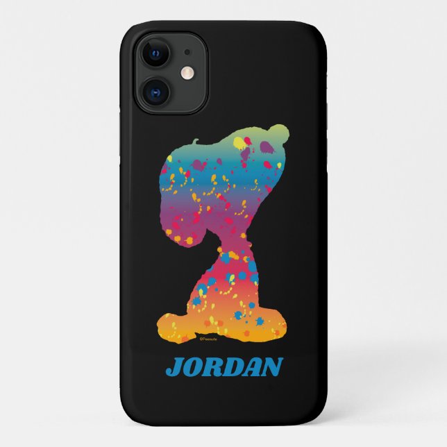 Capa Para iPhone 11 Snoopy Rainbow Silhouette (Verso)