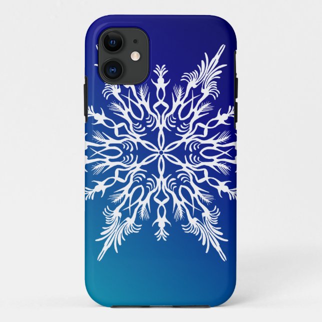 Capa Para iPhone 11 SNOWFLAKE em azul (Verso)