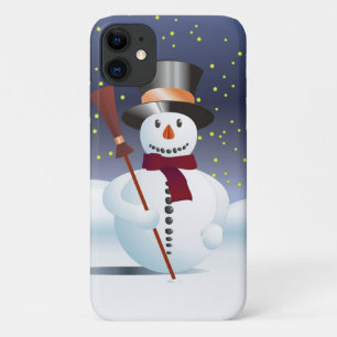 Capa Para iPhone 11 Snowman para o Natal