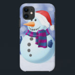 Capa Para iPhone 11 Snowman Winter Merry Christmas Snow<br><div class="desc">Bonito boneco de neve no Tema de Natal da neve Doormat.</div>