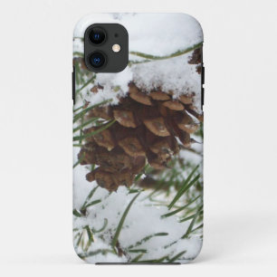 Capa Para iPhone 11 Snowy Pine Cone I Winter Nature Photoshop