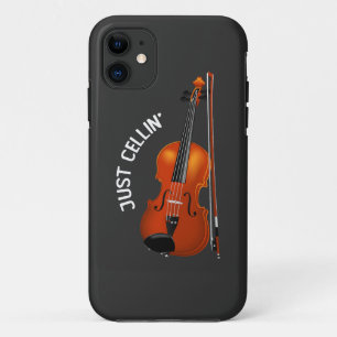 Capa Para iPhone 11 Só Cellin'Engraçado Refrescando Cello Violin
