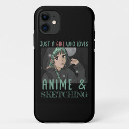 Capa Para iPhone 11 Só uma garota que ama animação e esboço