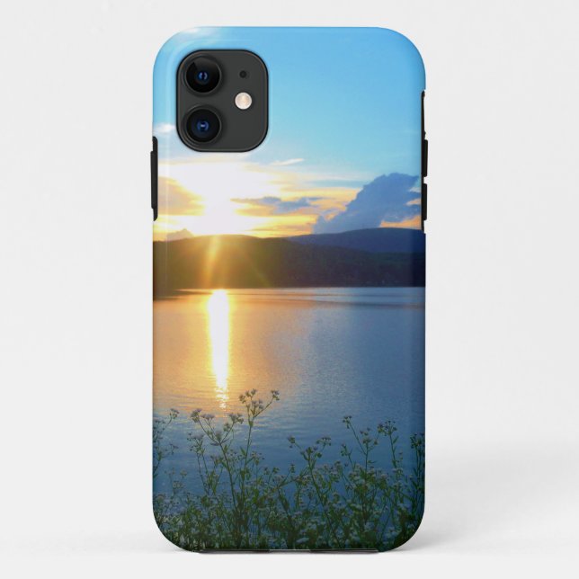 Capa Para iPhone 11 Sol azul no lago (Verso)
