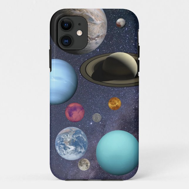 Capa Para iPhone 11 Solar system planets (Verso)