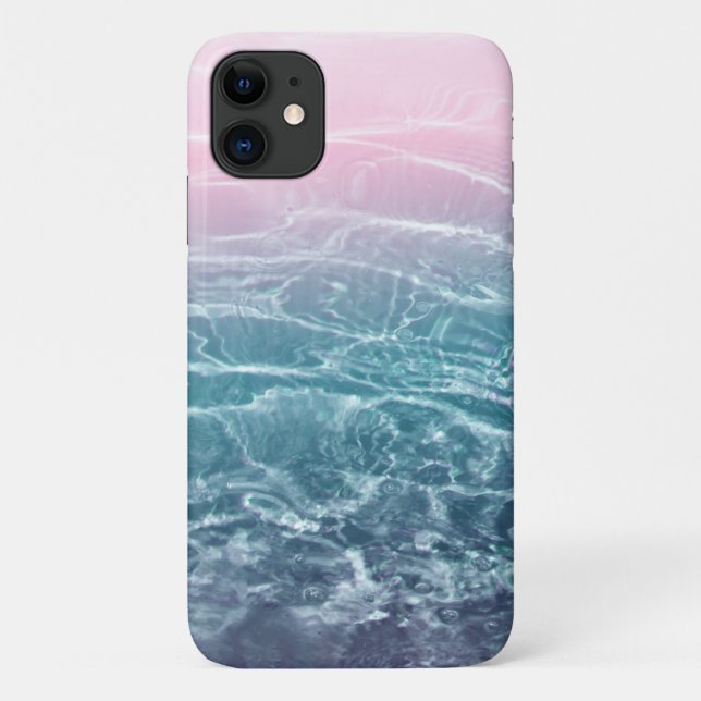 Capa Para iPhone 11 Sonho de Oceano Azul Rosa #1 (Verso)