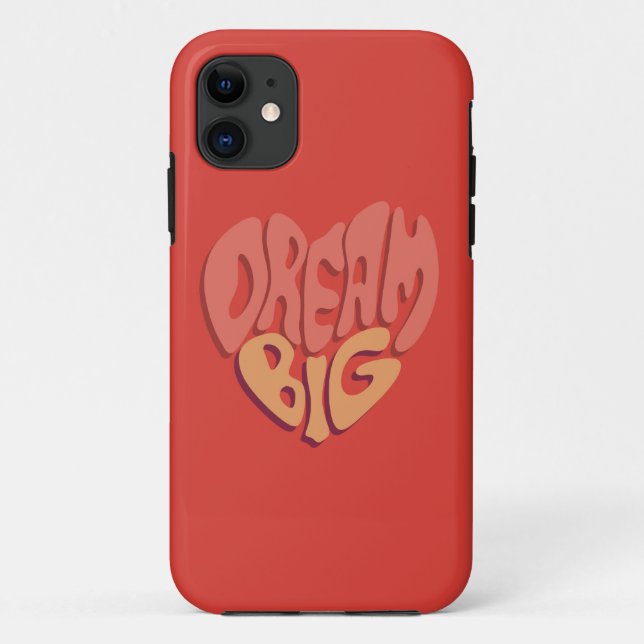 Capa Para iPhone 11 Sonho Grande: Slogan Poderoso do Coração Vermelho (Verso)