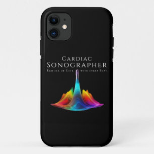 Capa Para iPhone 11 Sonógrafo Cardíaco - Ondas de Ultrassons Coloridas