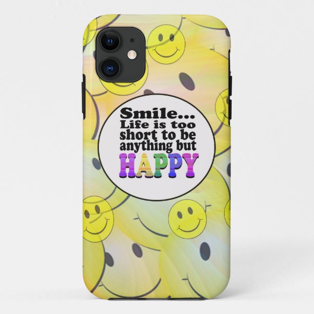 Capa Para iPhone 11 Sorria e seja feliz (Verso)