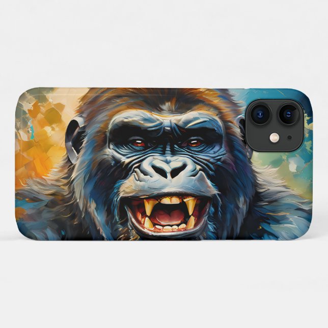 Capa Para iPhone 11 Sorriso Grande de Gorilla (Verso (horizontal))