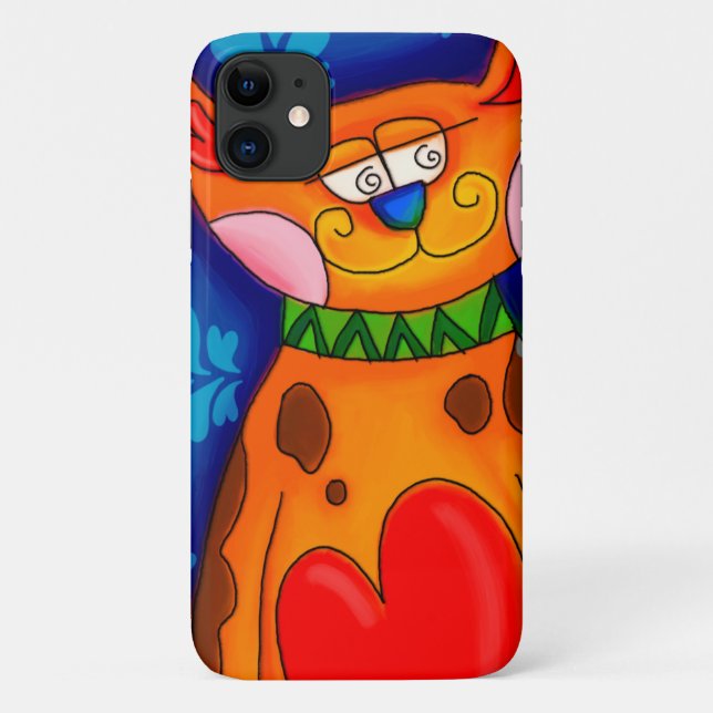 Capa Para iPhone 11 Sorriso Laranja Tabby Cat (Verso)
