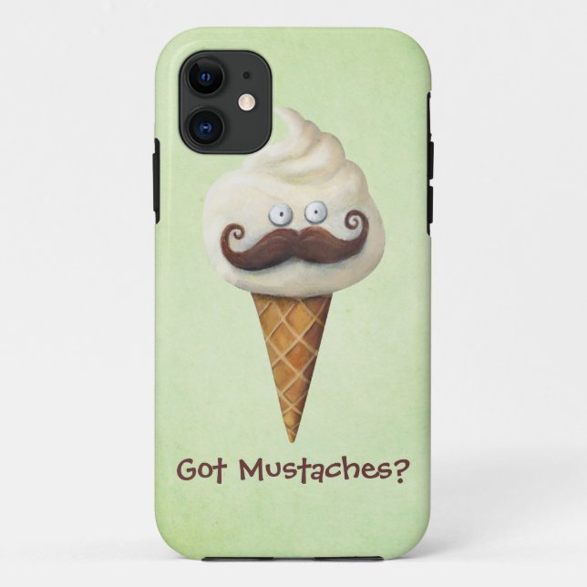 Capa Para iPhone 11 Sorvete com bigodes (Verso)