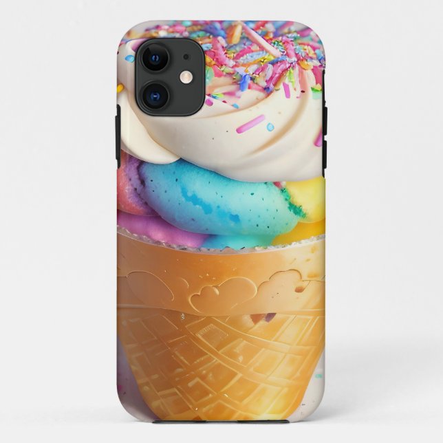 Capa Para iPhone 11 Sorvete Cone Sprinkles (Verso)