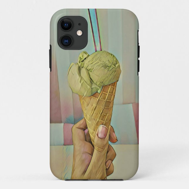 Capa Para iPhone 11 Sorvete de chocolate (Verso)