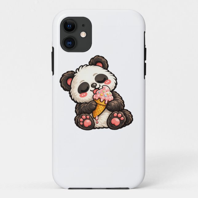 Capa Para iPhone 11 Sorvete de Panda Fofo (Verso)