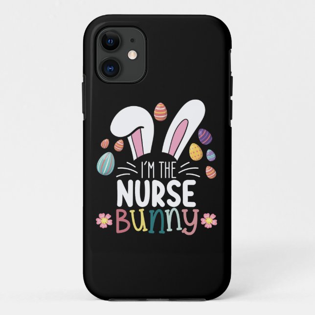 Capa Para iPhone 11 Sou a Nurse Bunny Easter Matching (Verso)