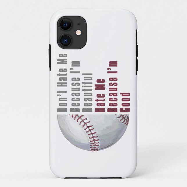 Capa Para iPhone 11 Sou Bonita, Sou Boa Beisebol (Verso)
