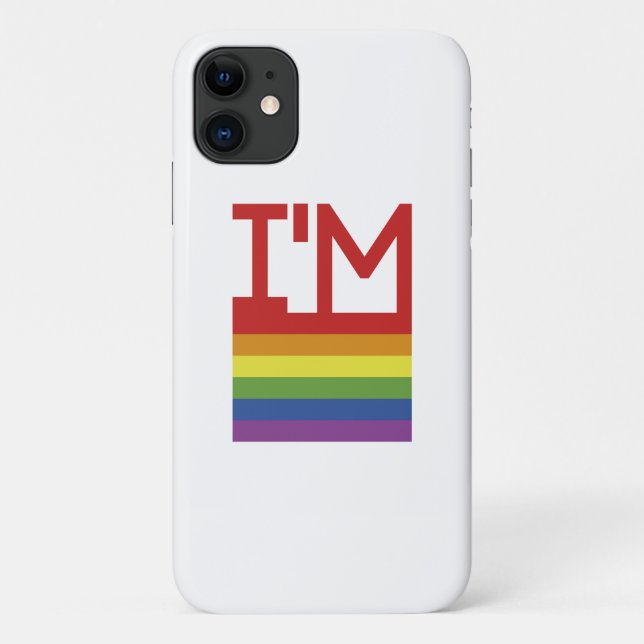 Capa Para iPhone 11 Sou Gay| Sinalizador arco-íris (Verso)