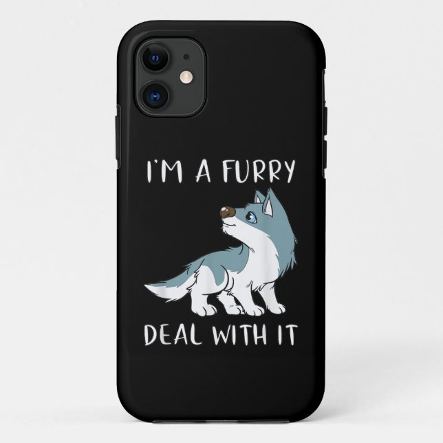 Capa Para iPhone 11 Sou um Furry com um bonitinho Furry Fandom (Verso)
