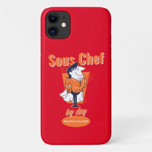 Capa Para iPhone 11 Sous Chef by Day, Super-herói da Noite (Verso)