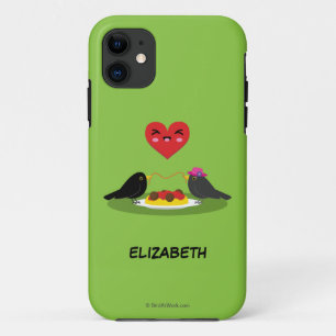 Capa Para iPhone 11 Spaghetti Meatball Data Romântica Adicione seu n