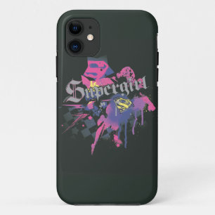 Capa Para iPhone 11 Splatter Checkered de Supergirl