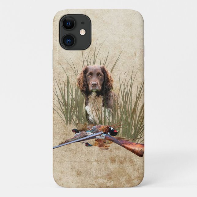Capa Para iPhone 11 Sprocker Spaniel Teapot Box Gift Box Azulejo Cerâm (Verso)