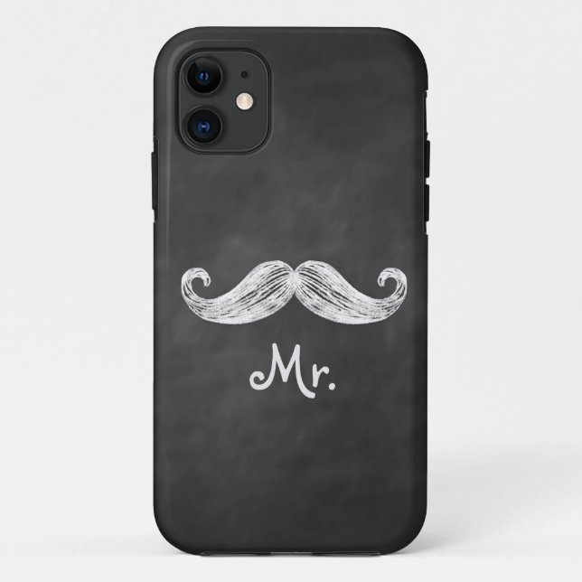 Capa Para iPhone 11 Sr. Bigode na identificação da case mate do iPhone (Verso)