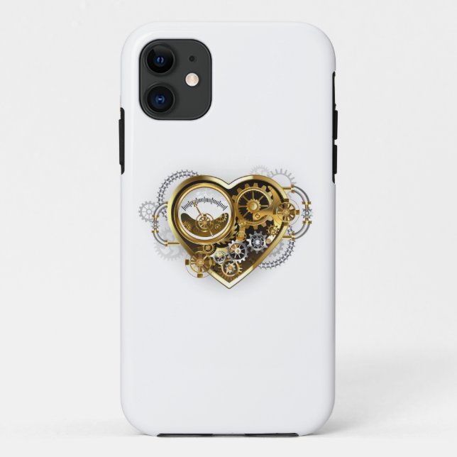 Capa Para iPhone 11 Steampunk Heart with a Manometer (Verso)