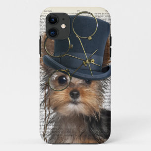 Capa Para iPhone 11 Steampunk Yorkie em uma página do dicionário do