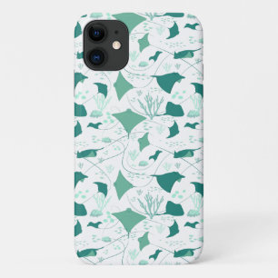 Capa Para iPhone 11 Stingray Manta Ray Aquarium Blue White