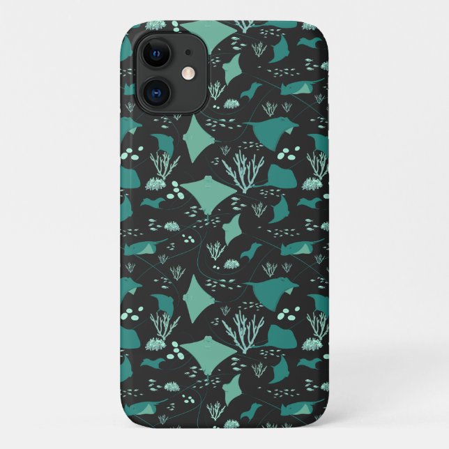Capa Para iPhone 11 Stingray Manta Ray Underwater Marine Life (Verso)